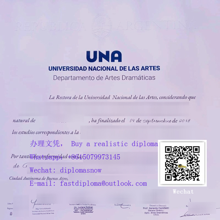 Universidad Nacional de las Artes diploma