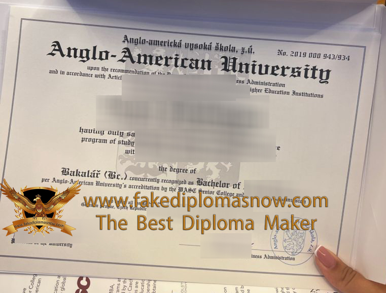 Anglo-American University degree certificate