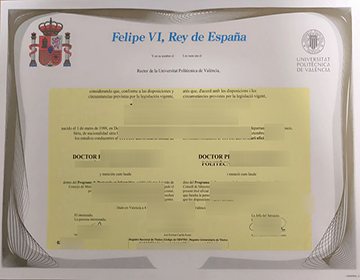 UPV degree certificate