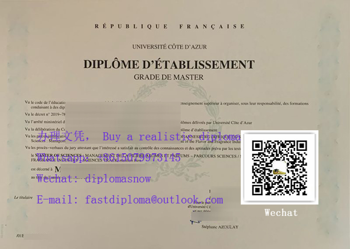 Université Côte d’Azur diploma