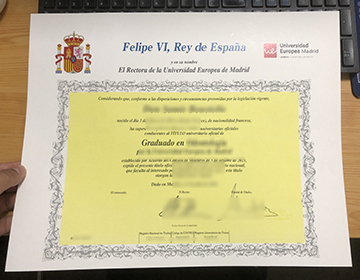 Universidad Europea de Madrid diploma sample