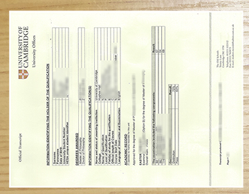 How to order a University of Cambridge transcript?