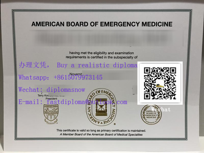 American Board of Emergency Medicine certificate