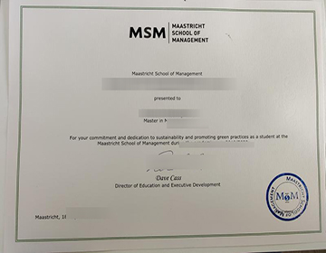 Maastricht School Of Management diploma sample