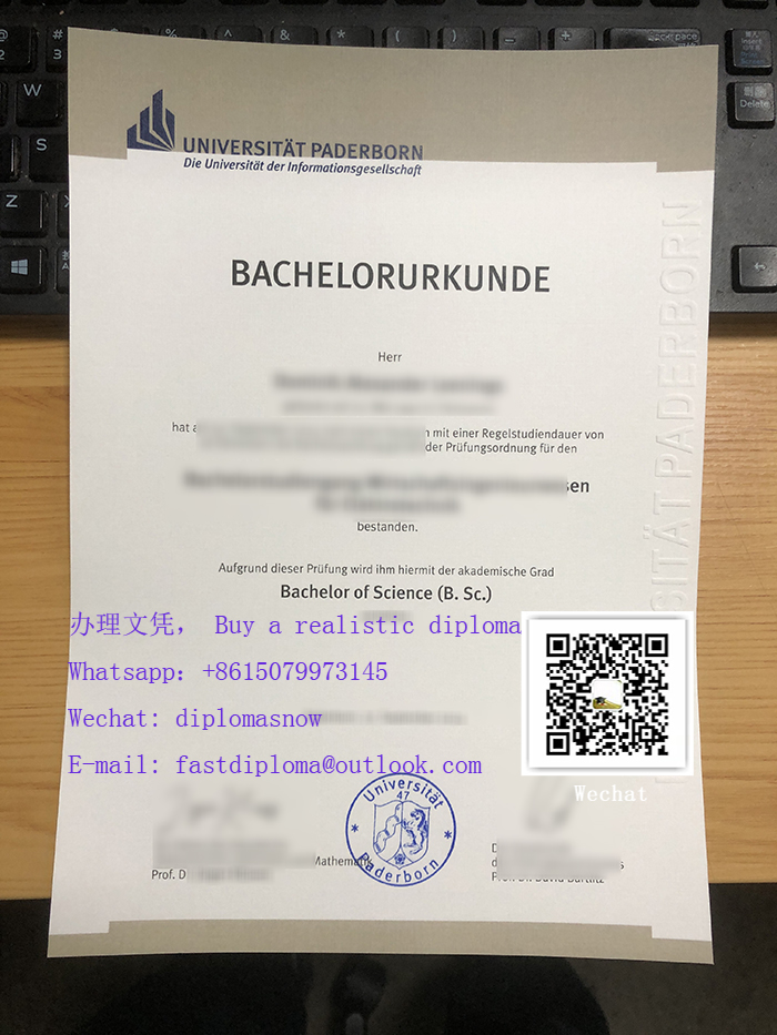 Universität Paderborn Bachelor Urkunde