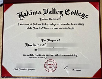 Where can I order a Yakima Valley College degree certificate in Washington?