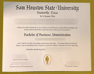 Buy a Sam Houston diploma, 萨姆休斯顿州立大学毕业证样本